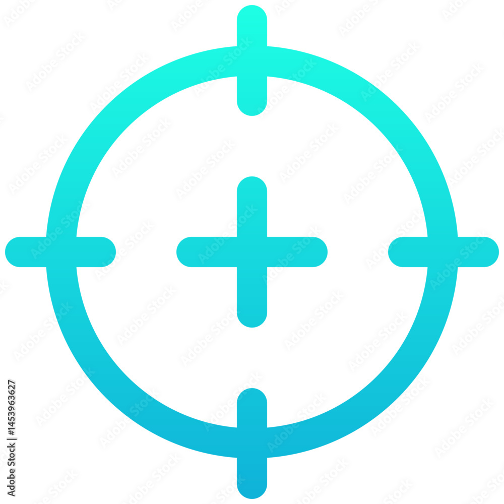 Obraz premium Target Sign, Aim Goal, Success, Focus Vector Icon, Achievement, User Interface, User Experience, Line Gradient Style Isolated Vector Icon. 