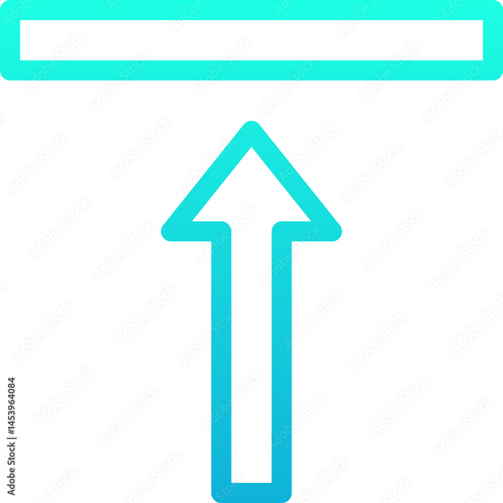 Up Arrow Vector Line Gradient Icon. Up Arrow Vector Line Gradient Icon.