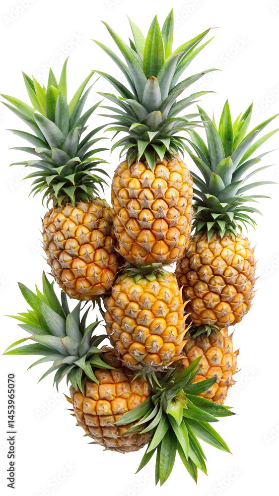 Pile of pineapples stacked on top of each other against a Trensprent Background png Pile of pineapples stacked on top of each other against a Trensprent Background png