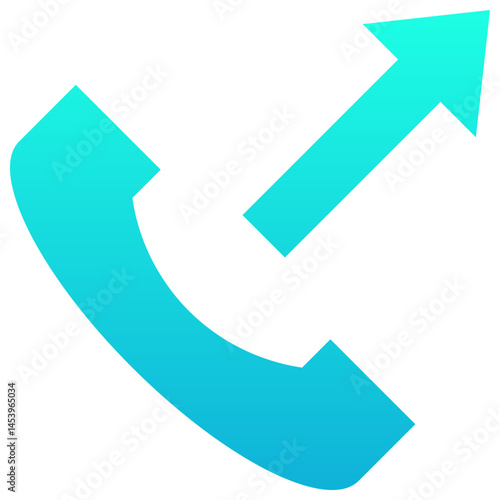  Outgoing Call Vector Silhouette Gradient Icon.