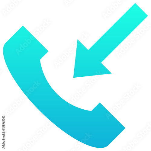 Incoming Call Silhouette Gradient Vector Icon.