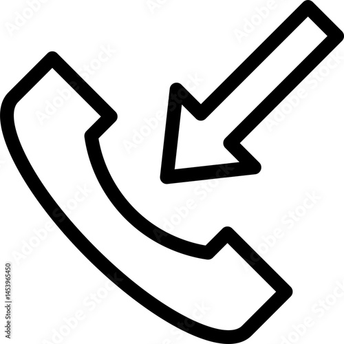  Outgoing Call Line Vector Icon.