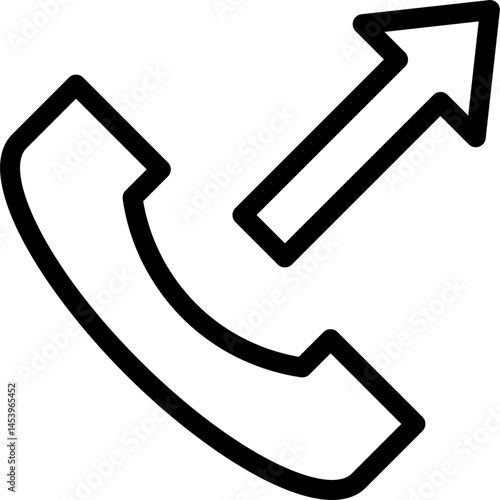 Outgoing Call Line Vector Icon.