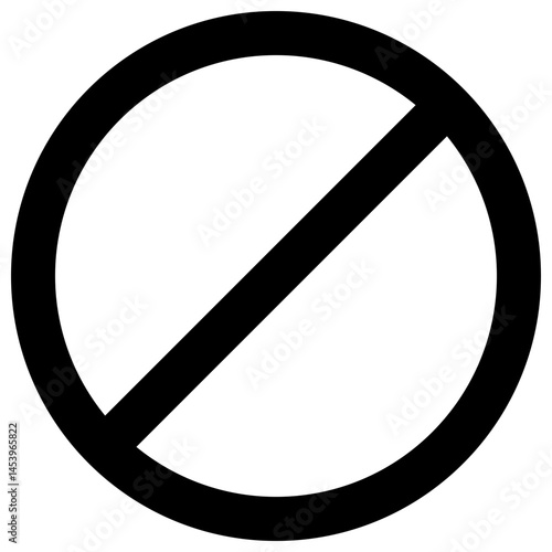 Forbidden Sign Silhouette Vector Icon,
