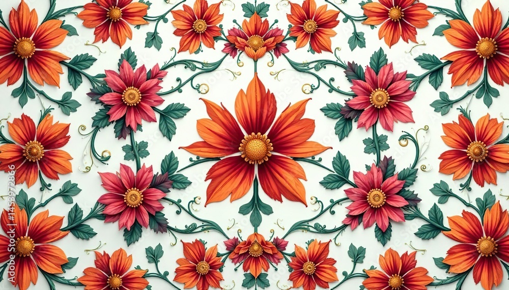 Intricate floral design, repeating seamlessly , textile, floral Intricate floral design, repeating seamlessly , textile, floral