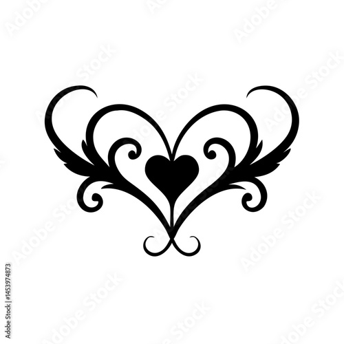 Heart with Spreading Floral Ornaments