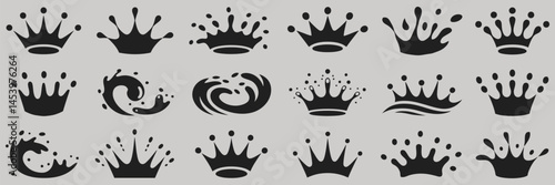 High-quality water splash vector designs featuring dynamic shapes and sizes, perfect for use in creative, fluid-themed visual content and design applications

