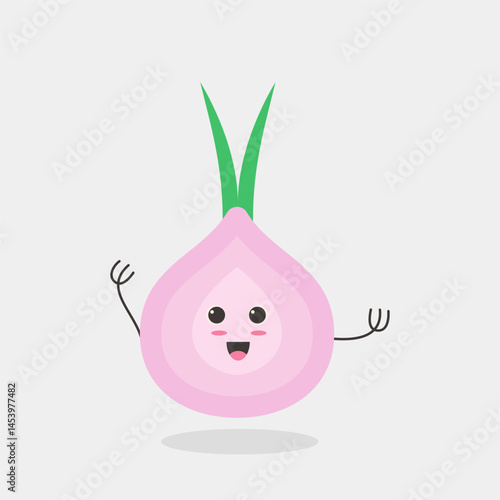 ute and adorable cartoon style garlic vector design, suitable for cooking