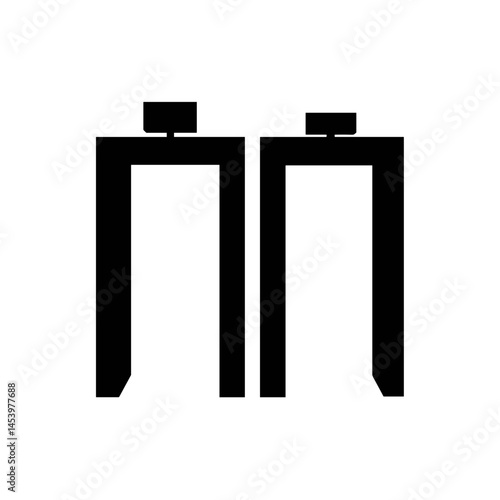 Minimalist black and white vector gate icon for website design