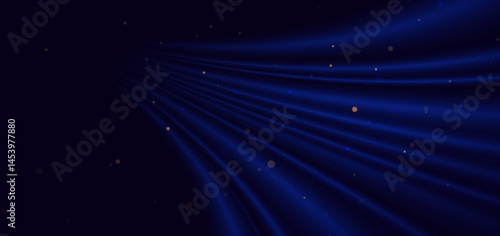 Elegant blue background with blue ray curved and lighting effect.
