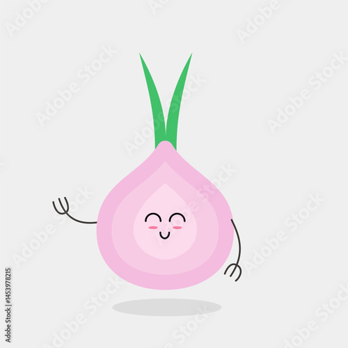 ute and adorable cartoon style garlic vector design, suitable for cooking