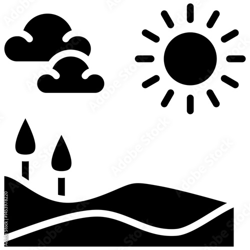 Summer glyph icon