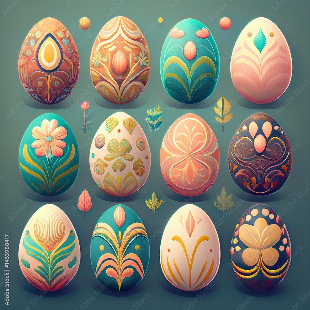 set of easter eggs set of easter eggs