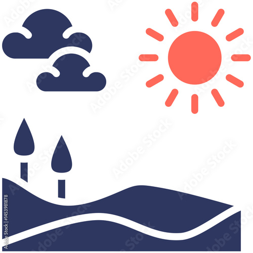 Summer glyph color icon
