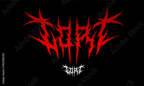 Goat typography vector symmetrical and intense dark metal font style for t-shirt print apparel, sticker, poster, logo and more
