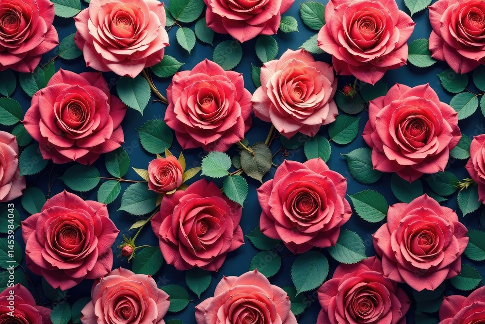 Fototapeta premium Intricate blooming rose pattern, repeating elegantly , wedding, style, petals