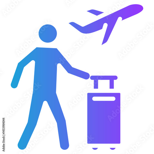 Traveler glyph gradient icon
