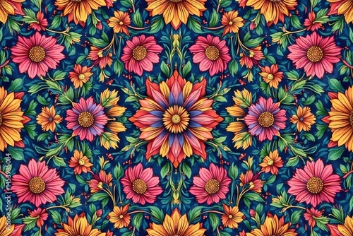 Wallpaper Mural Intricate floral pattern, repeating seamlessly , botanical, swirl, repeat Torontodigital.ca