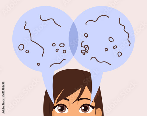 eye, floaters, cartoon, illustration, vector, woman, closeup, macro, vision, health, eyesight, disorder, problem, retina, medical, anatomy, ophthalmology, sketch, optical, female, symptom, inner, line