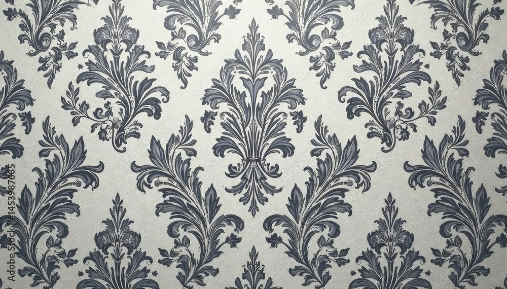Large-scale damask pattern, repeating arabesque motif, grey tones , texture, grey, graphics Large-scale damask pattern, repeating arabesque motif, grey tones , texture, grey, graphics