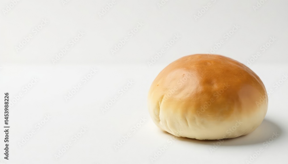 Perfectly formed plain bun, pristine white backdrop , background, bun, snack Perfectly formed plain bun, pristine white backdrop , background, bun, snack