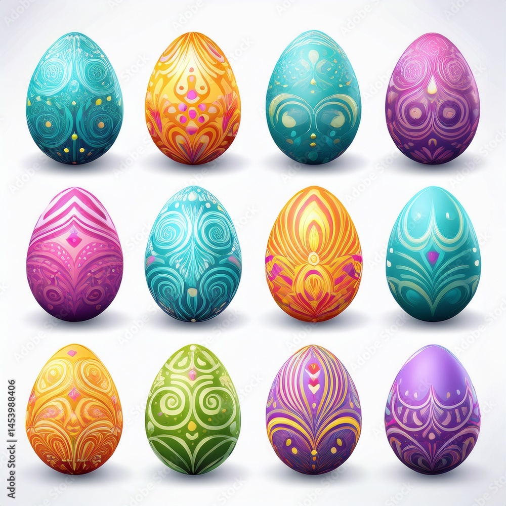 set of easter eggs set of easter eggs