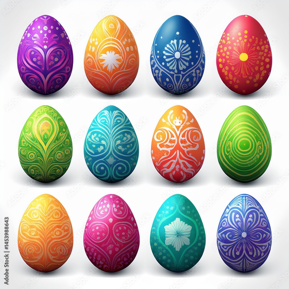 set of easter eggs set of easter eggs