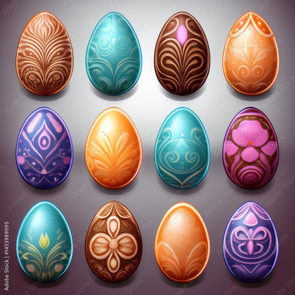 set of easter eggs set of easter eggs