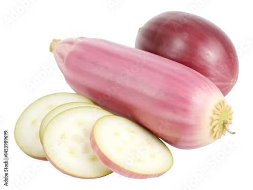 Wallpaper Mural Fresh Pink Shallot Bulbs and Slices on Transparent Background Torontodigital.ca