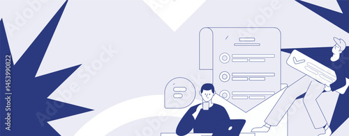Communicate with consultants flat vector character concept operation hand drawn illustration
