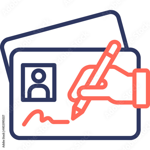 Postcard line color icon