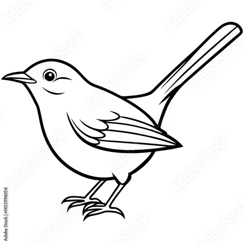 Minimal Common Tailorbird Vector on White