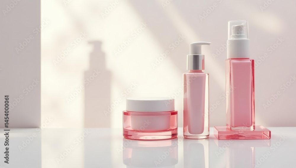 Luxury skincare products on pristine white background, mockup, white Luxury skincare products on pristine white background, mockup, white