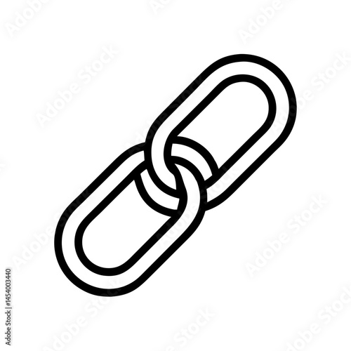 An icon of chain links connected in a minimalist style, reflecting the concept of connection and hyperlink