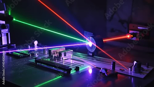 Intriguing Laser Beams Experiment: A Captivating Display of Red, Green, and Violet Light