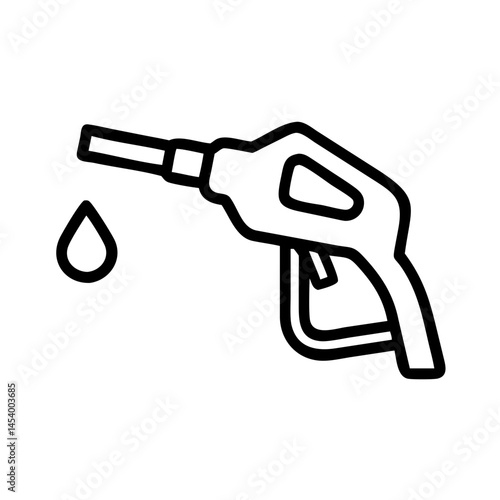 Vector icon of fuel pump with hose at gas station, symbolizing oil refueling