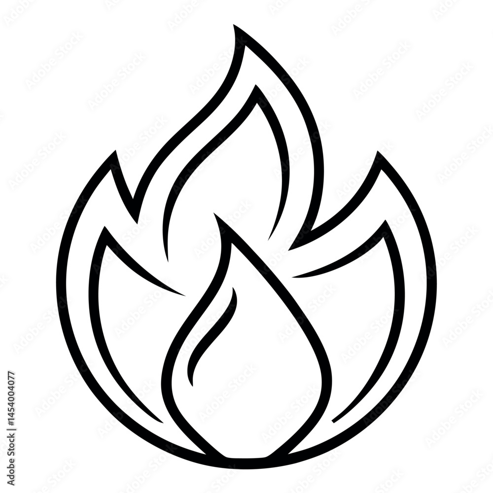 Obraz premium vector fire isolated icon on white background