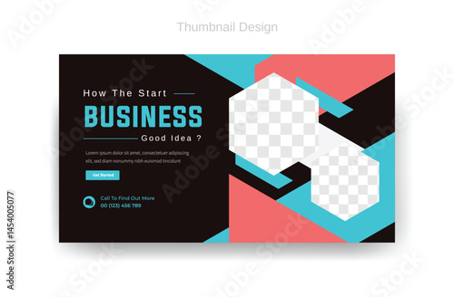 business youtube video thumbnail design, corporate business banner, attractive thumbnail 