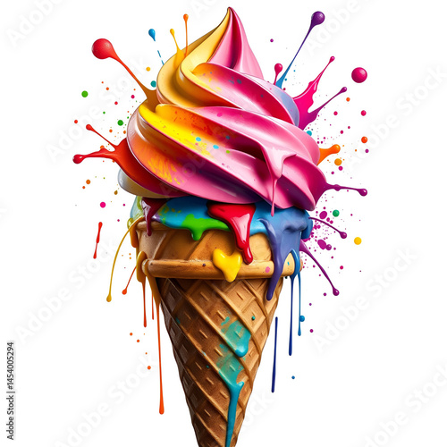 colorful ice cream cone 