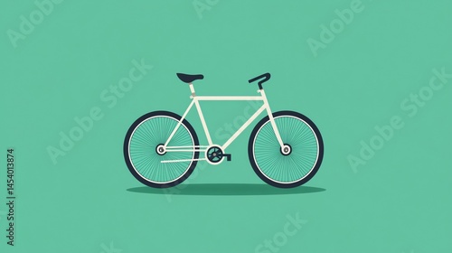 Digital illustration of a simple, light-colored bicycle with black wheels.