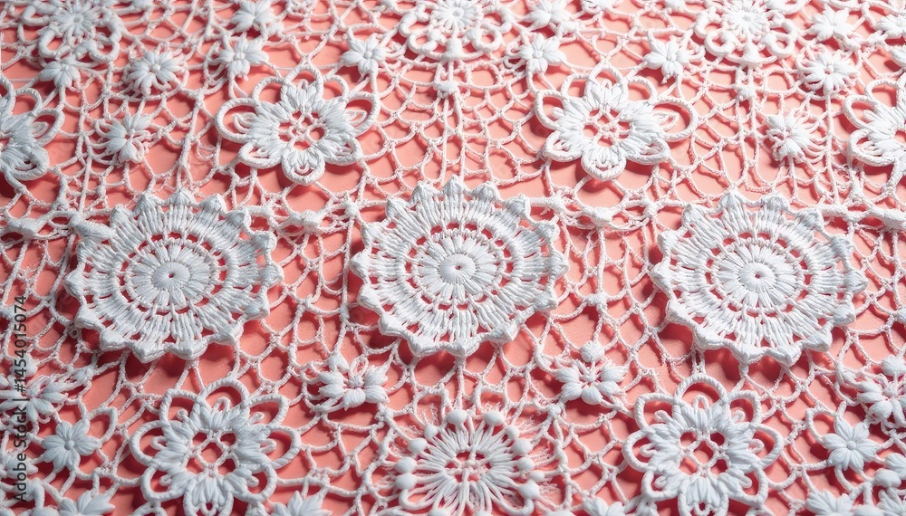 Geometric eyelet lace, repeating motif, crisp lines , stylish, delicate, grey Geometric eyelet lace, repeating motif, crisp lines , stylish, delicate, grey