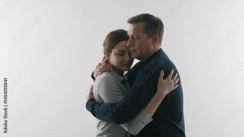 A Tender Embrace: Comfort, Love, and Support in a Father-Daughter Hug A Tender Embrace: Comfort, Love, and Support in a Father-Daughter Hug