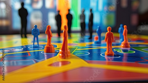 Wallpaper Mural Colorful  board with miniature figures of people. Torontodigital.ca