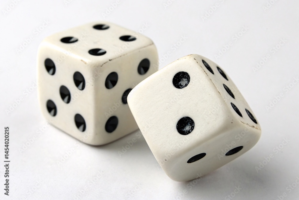 Stock photo of white dice for games of chance and gambling concept photography Stock photo of white dice for games of chance and gambling concept photography