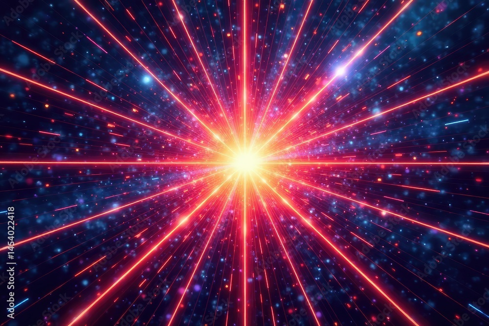 Fototapeta premium Symmetrical radiating lines forming a starburst, art, starburst, simple