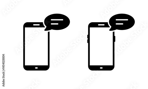 Message phone icon. Speech bubble with smartphone sign symbol