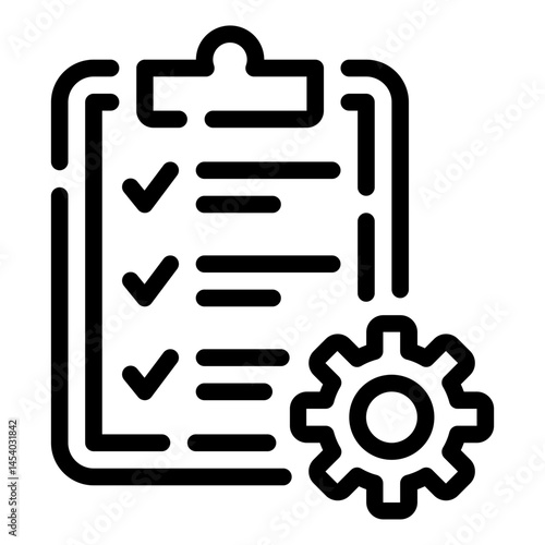 Checklist with Gear Icon