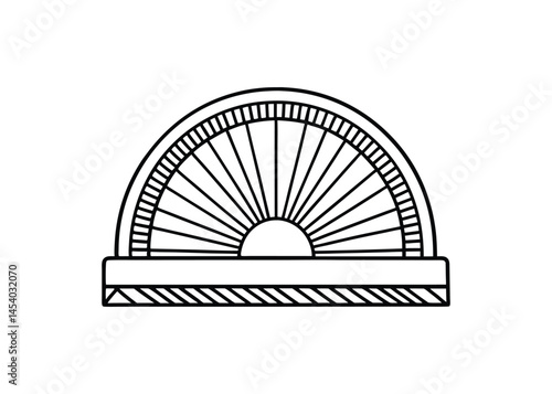 Silhouette of protractors isolated on a white background