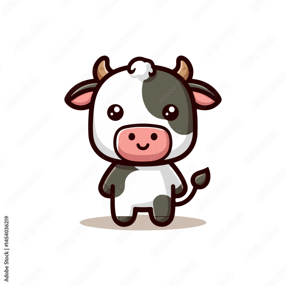 Adorable Standing Cartoon Cow Character Adorable Standing Cartoon Cow Character