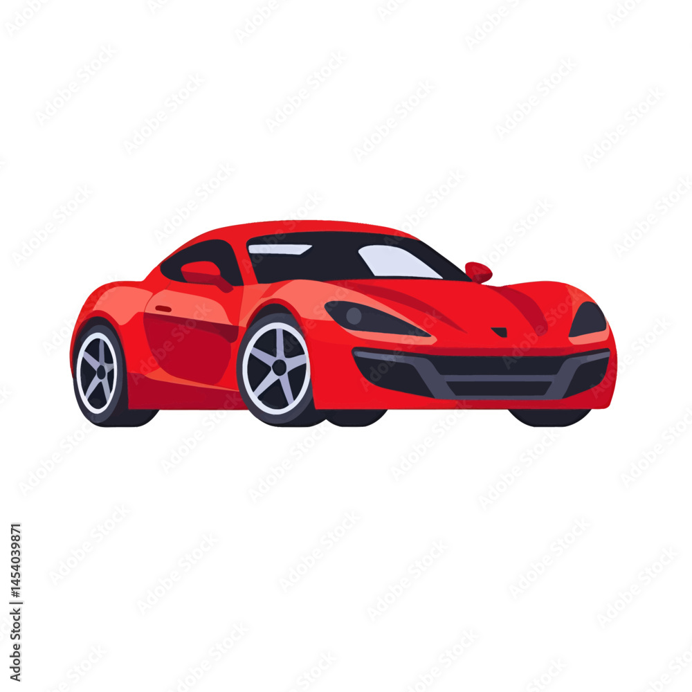 Naklejka premium Red Sports Car Icon_ Sleek Design for Automotive Marketing_